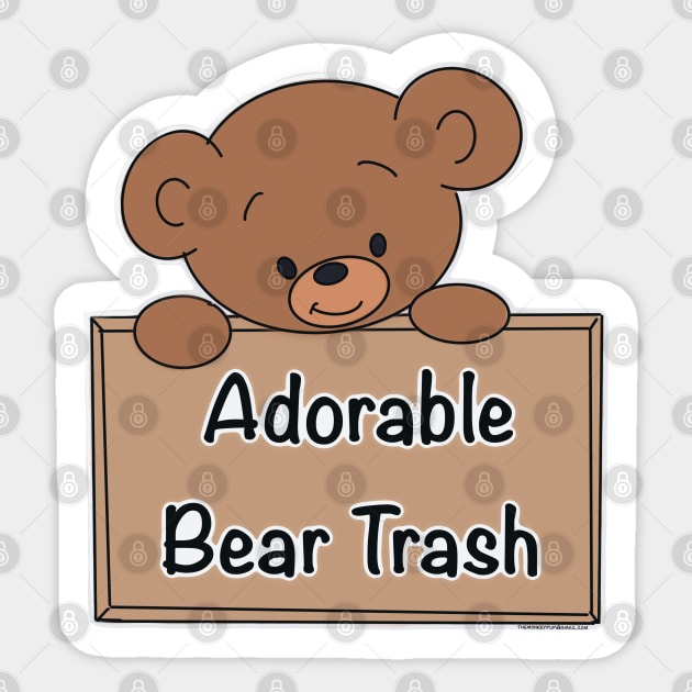 Adorable bear trash Sticker by Themonkeypup